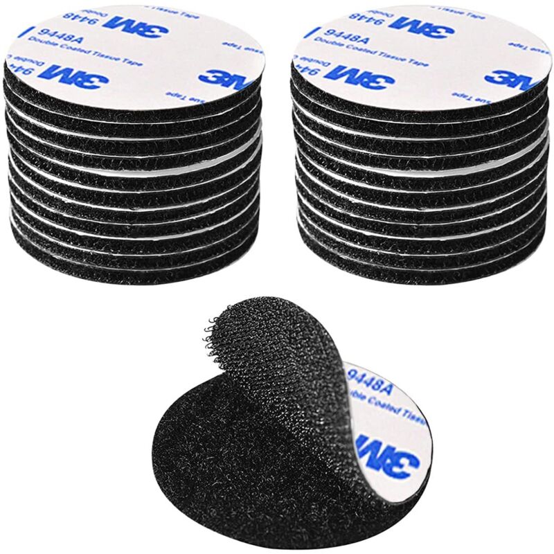 20 Extra Starke, Doppelseitige Kratzklebestreifen. Schwarze, Wiederverwendbare, Runde Selbstklebestreifen. Starker Doppelseitiger Klebstoff Für Diy-projekte/bilderrahmen.