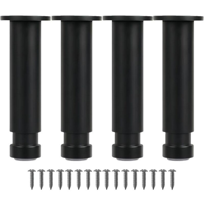 Höhenverstellbare Möbelfüße Aus Aluminiumlegierung. Metall-ersatzfüße Für Couchtisch, Schrank, Badezimmermöbel, Sofa, Bett – Robuste Und Langlebige Unterstützung (schwarz, 15).