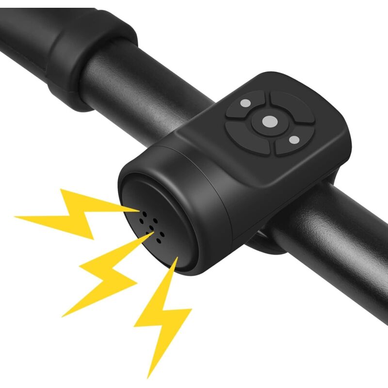 Elektrische Fahrradklingel. Elektronische Hupe Mit Alarmfunktion. Wasserdichte, Tragbare Fahrradklingel Mit Usb-ladefunktion Und Alarm. Schwarz.