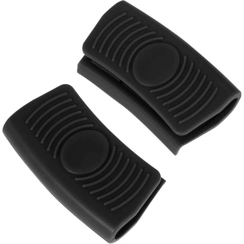 2er-set Silikongriffe Für Töpfe Und Pfannen – 8 X 4 Cm – Hitzebeständig – Rutschfester Griff – Schutzhülle Für Auflaufformen, Gusseisenpfannen Und Andere Kochutensilien – Schwarz