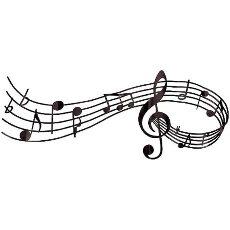 24x58 Musiknoten-wandaufkleber Aus Vinyl, Große Schwarze Pvc-klebeaufkleber, Ästhetische Dekoration Zum Abziehen Und Aufkleben Für Zuhause, Studio, Klassenzimmer, Schule, Geschenk