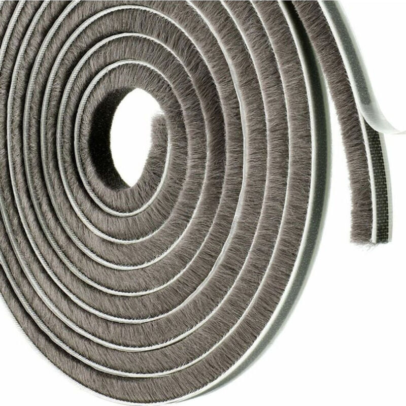Selbstklebendes Dichtungsband Mit Schwarzer Gummibürste – Tür- Und Fensterdichtung – Breite 9 Mm, Höhe 23 Mm, Länge 6 M – Staubdichte Isolierung