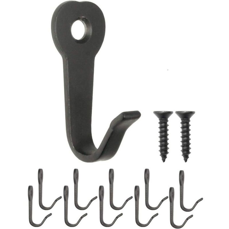 40 X 22 Mm. Schwarz. 10er-pack Klassische Garderobenhaken. Eisenhaken. Metallhaken. Bilderhaken. Vintage-retro-landhausstil.