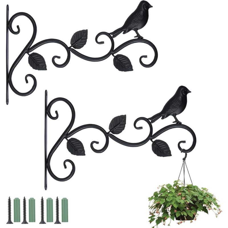 Hängekorbhalter. Wandhaken Für Pflanzen. Retro-gartenhaken. Dekorative Halterungen Mit Schrauben Für Blumentöpfe, Laternen, Vogelfutterhäuschen Und Windspiele.