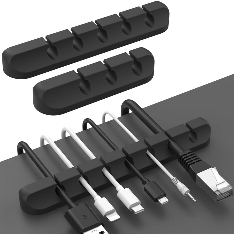 Kabelclips, Schreibtisch-organizer. 3er-pack Kabelhalter Mit Metallrahmen Für Optimales Kabelmanagement. Kabelaufbewahrung Für Usb-ladekabel/netzkabel/für Zuhause, Auto Und Büro (schwarz).