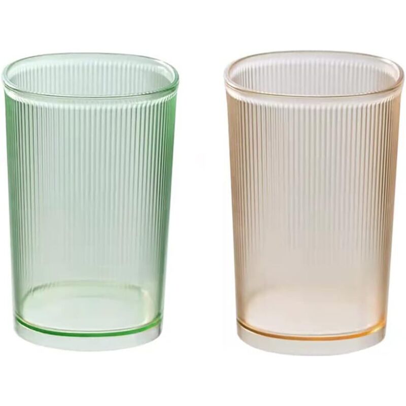 Set Mit 2 Bruchsicheren Gläsern. Badezimmerbecher. Zahnbürstenhalter Aus Kunststoff. Badezimmerbecher. Make-up-pinselhalter. Set Mit 2 Wiederverwendbaren Trinkgläsern.