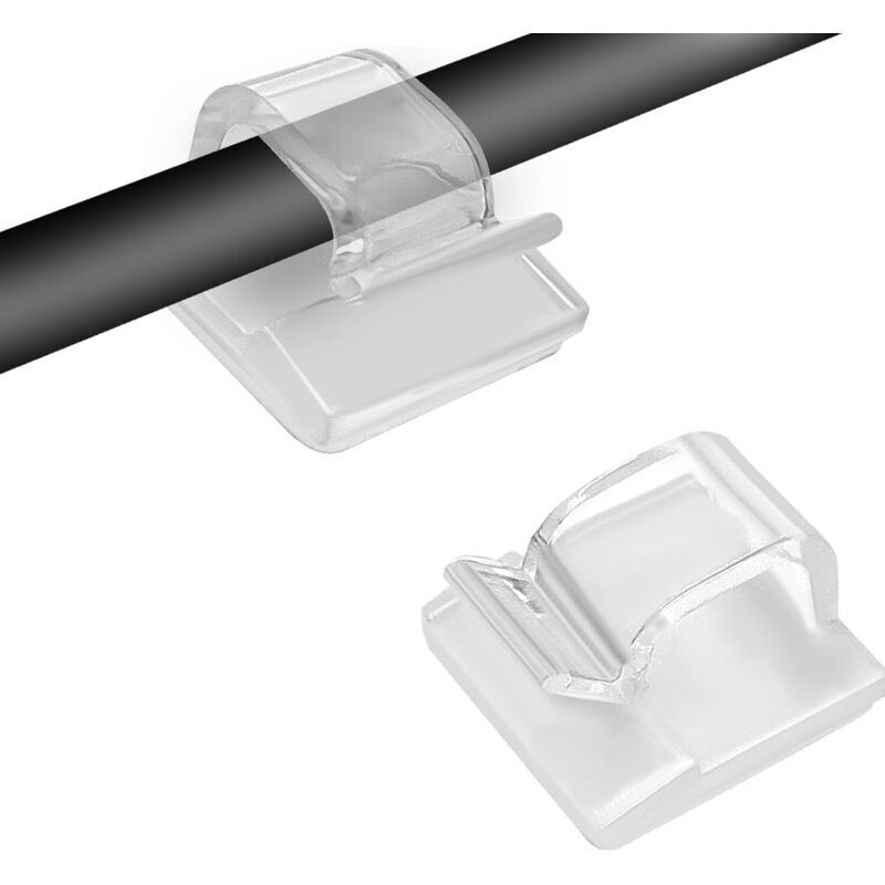 60er-pack Kabelclips – Transparente, Selbstklebende Clips Für Die Kabelführung Im Außenbereich. Haken Zur Befestigung Von Lichterketten.