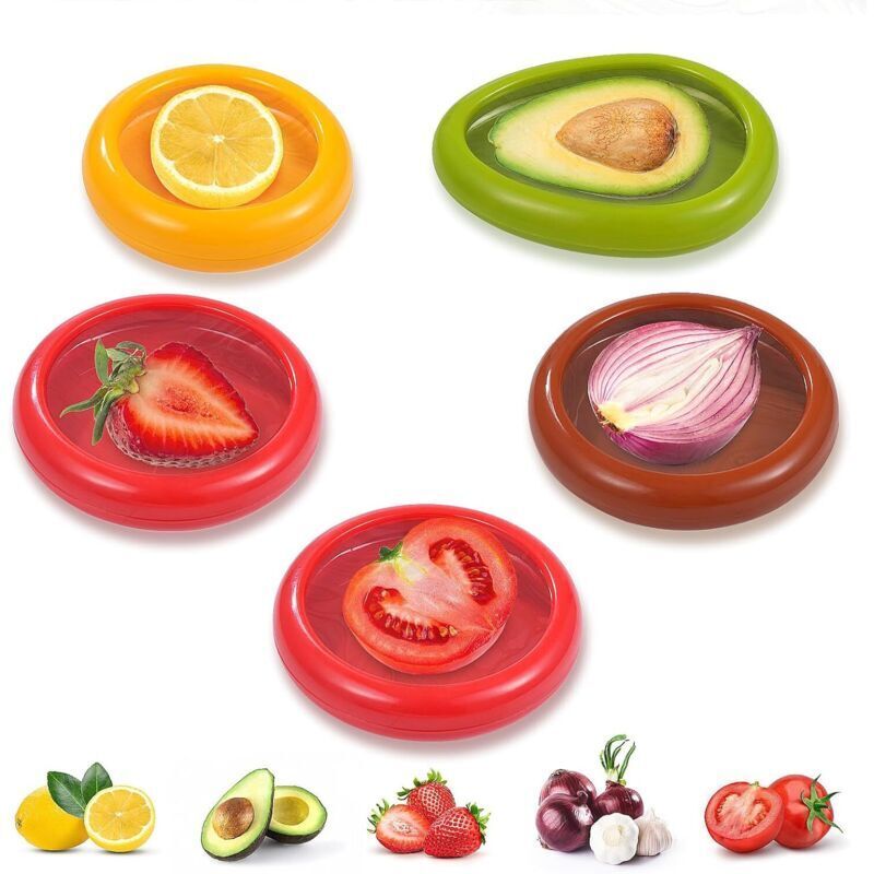 5er-pack Frischhaltedosen. Geeignet Für Avocado, Zwiebel, Tomate Und Zitrone. Wiederverwendbare Aufbewahrungsboxen Für Den Kühlschrank.