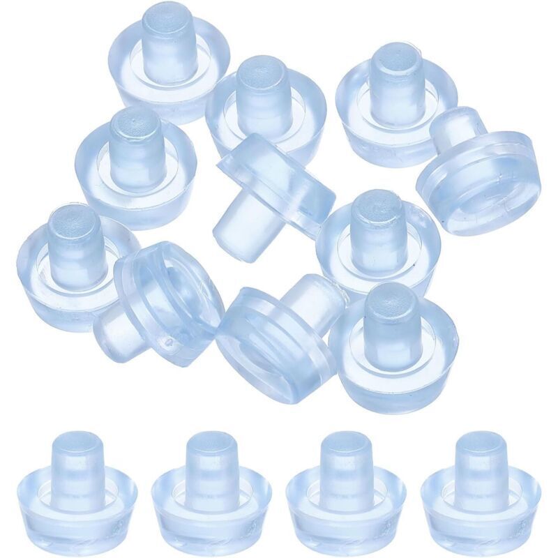 Set Mit 38 Glas-tischstoppern Mit Stiel. 6 Mm (0,24 Zoll). Rutschfestes Gummi. Für Gartenmöbel (passend Für 6,35-mm-löcher). Transparent.