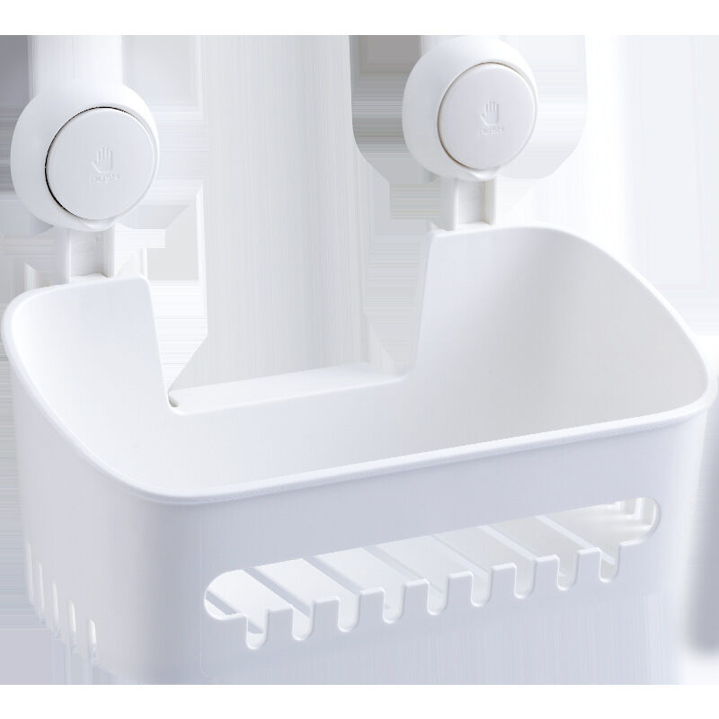 Badezimmeraccessoires. Wiederverwendbarer Duschkorb Mit Saugnapf Zum Aufhängen – Kein Bohren Erforderlich. Abnehmbarer Duschkorb. Wandmontierter Duschkorb Aus Kunststoff Für Bad/wc/küche. Weiß – Eu