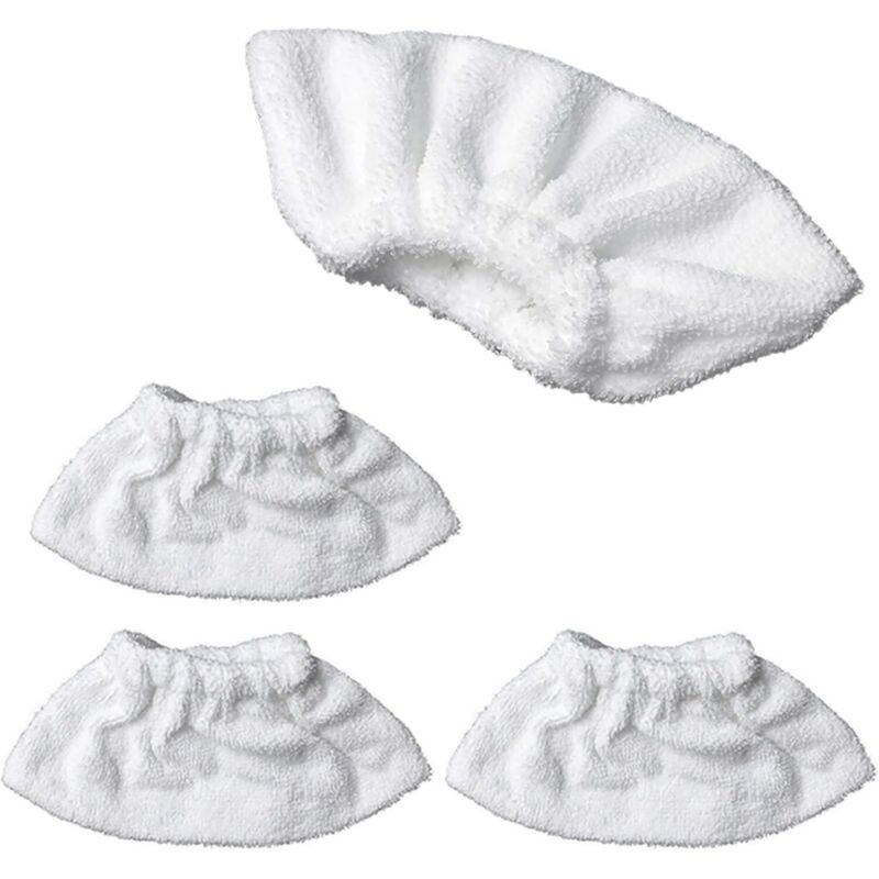 Set Mit 4 Mikrofasertüchern Für Die Handdüse Von Dampfreinigern. Schwammtuch-set. Bezug Aus Baumwollfrottee. Kompatibel Mit Den Meisten Dampfreinigern (weiß).