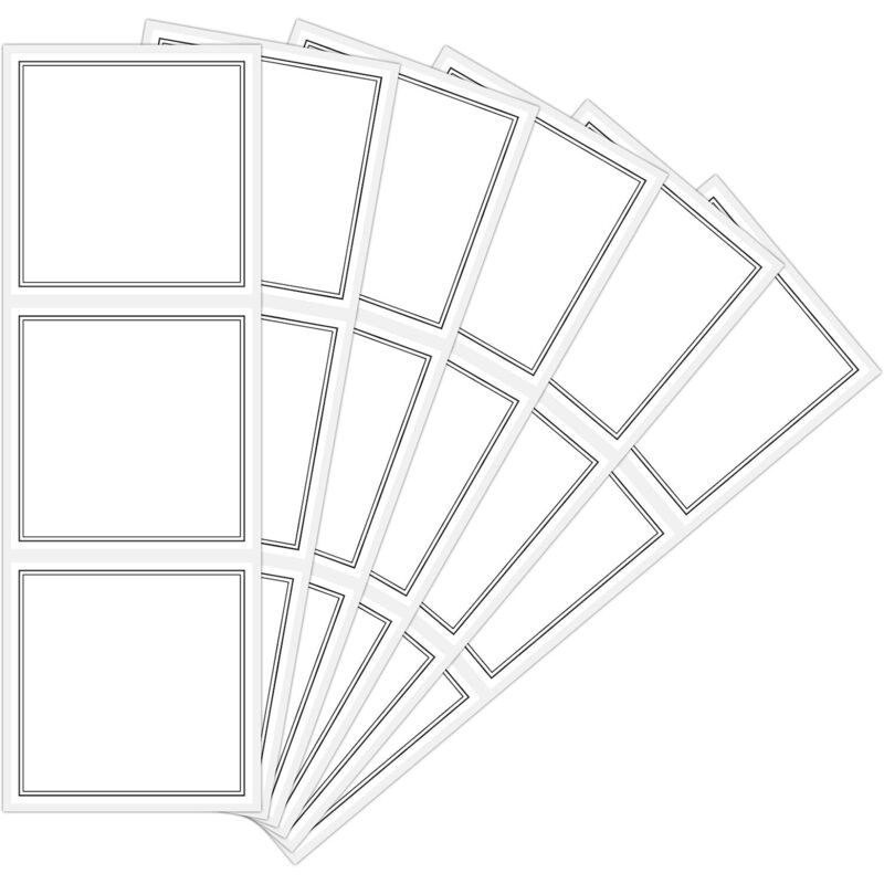 Blanko-etiketten Zum Selbstkleben. 18 Wasserfeste, Beschreibbare Etiketten Für Bad, Küche Und Schule. Ölbeständig Und Beschreibbar Für Flüssigkeitsflaschen. Minimalistisches Design. Weiß.