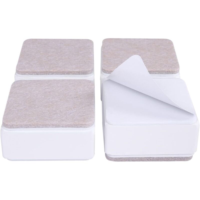 Stück Möbelfüße Aus Kohlenstoffstahl, 3 Cm Hoch. Bettfüße Aus Kohlenstoffstahl, 6 Cm Hoch. Möbelfüße Für Möbel Mit Einer Höhe Von 3 Cm. Weißes Quadrat.