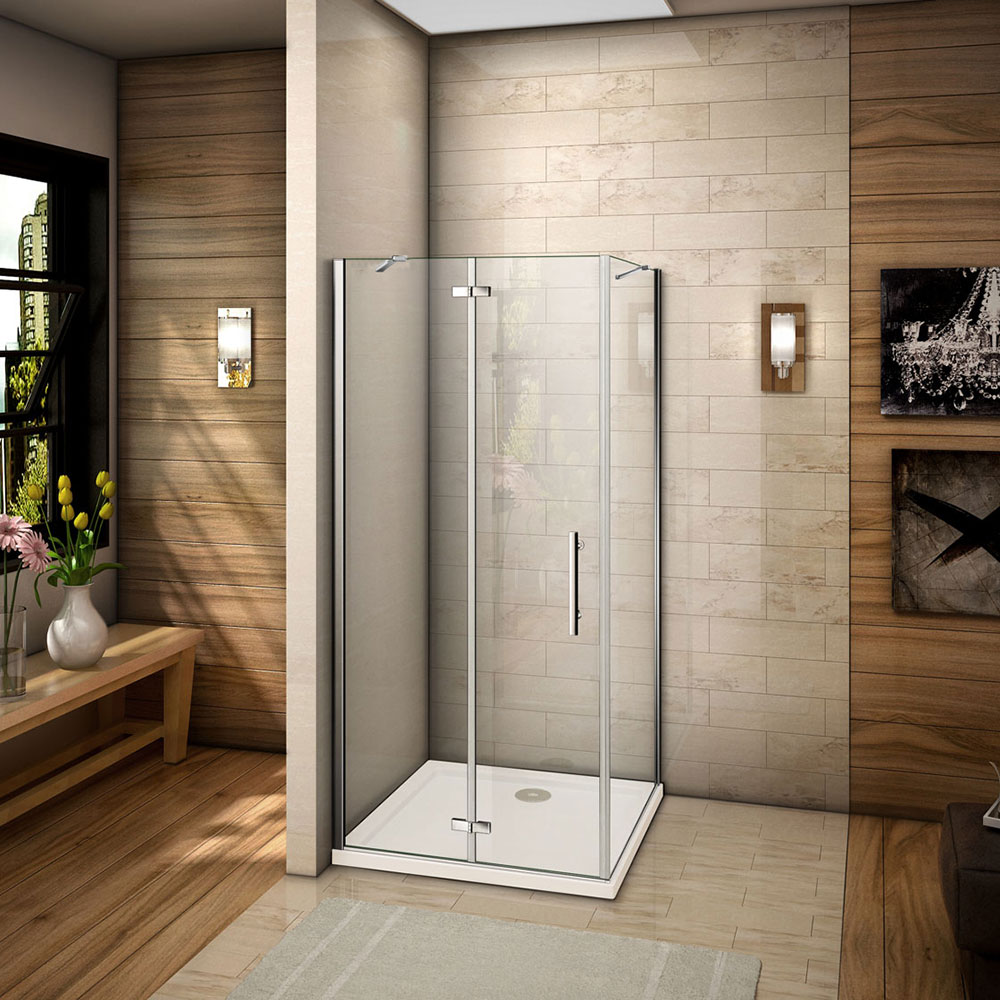 80cm Tür Mit 90cm Seitenwand H.185cm Duschkabine Scharniertür Duschabtrennung 6mm Nano Glas Dusche