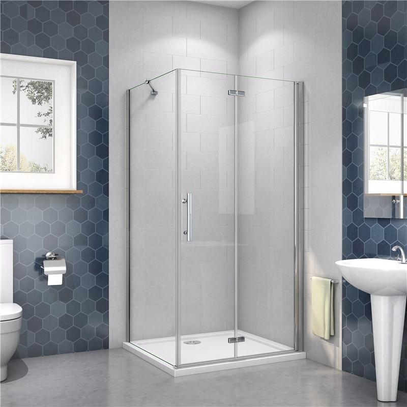 70cm Tür X 70cm Seitenwand Xh.185cm 6mm Nano Glas Falttür Drehtür
