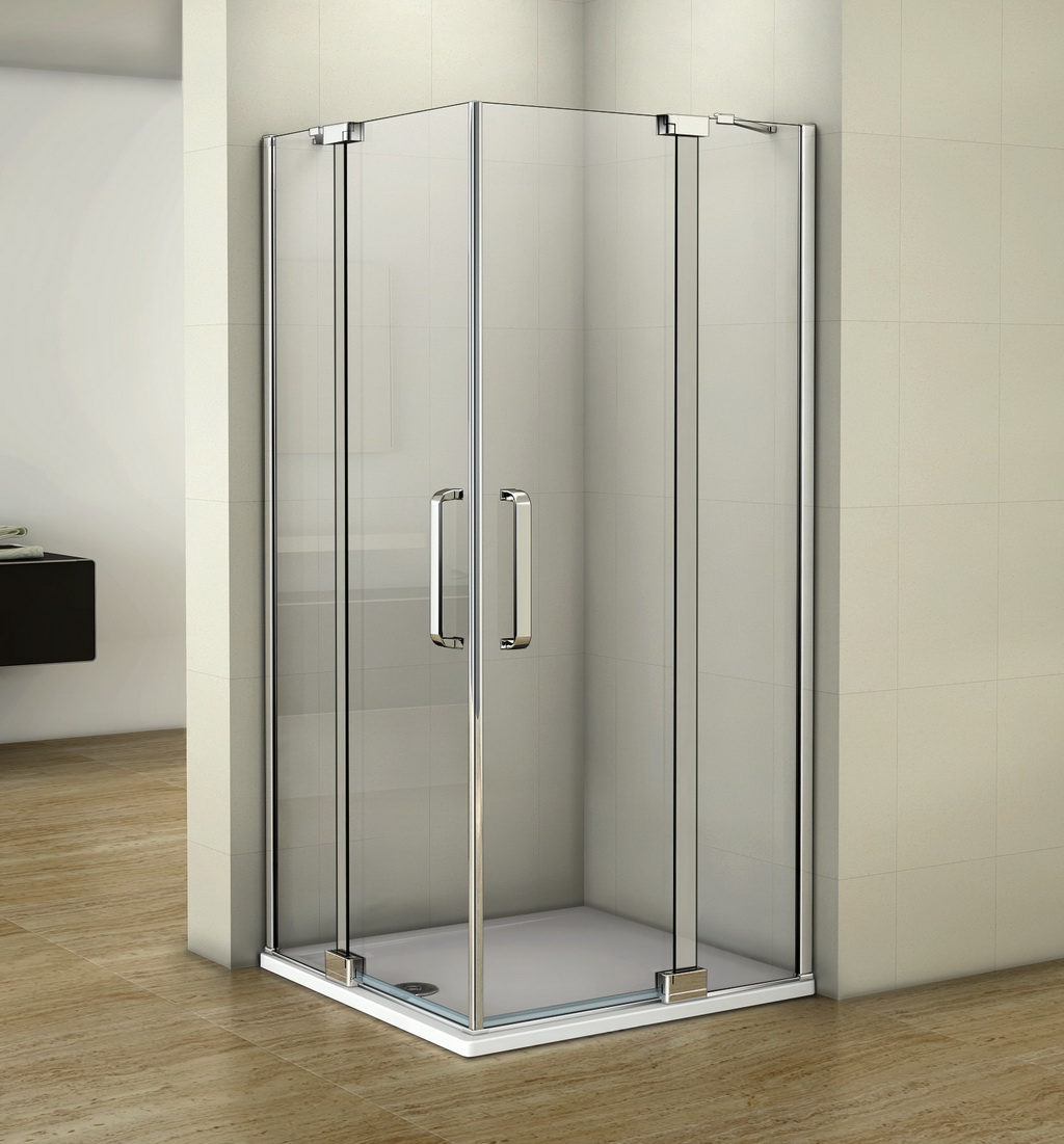 100cm Tür X 100cm Tür X H.195cm Scharniertür Eckeinstieg 8mm Nano Glas