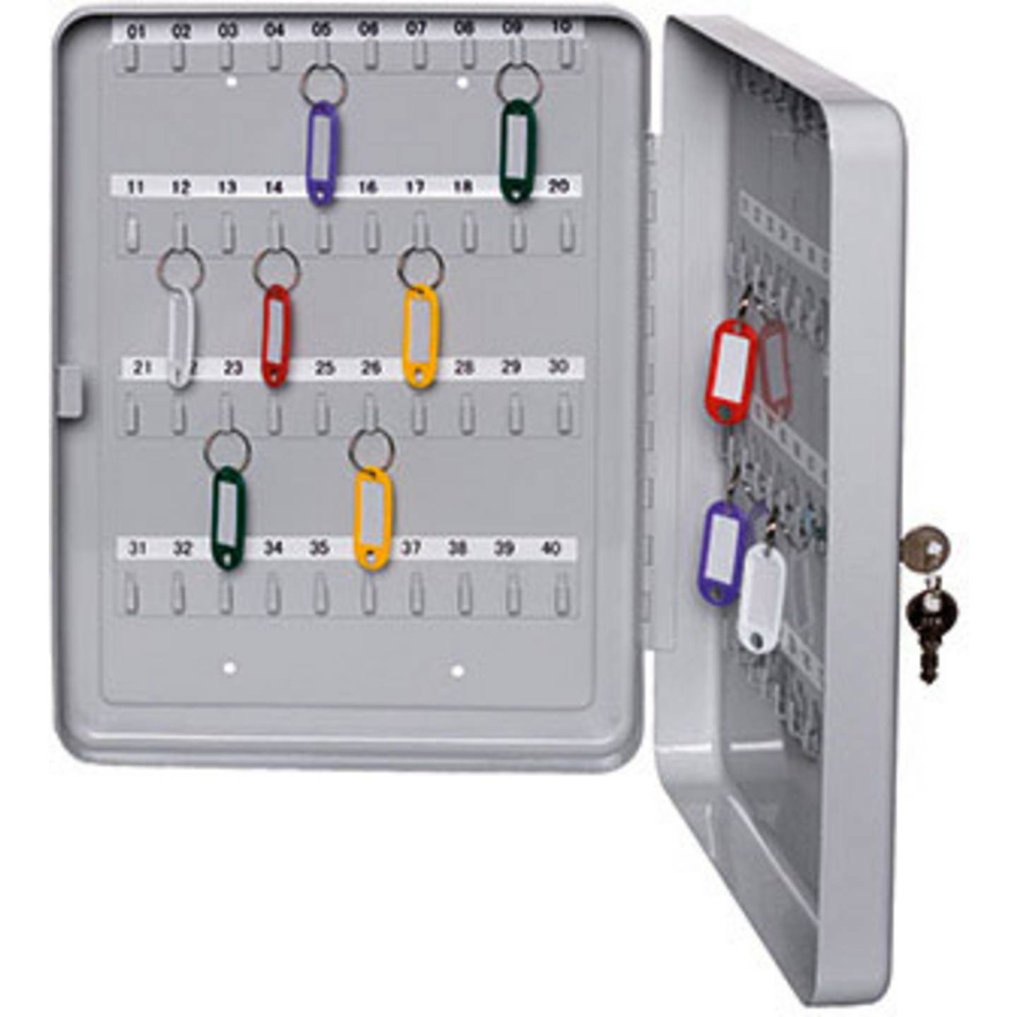 [neuwertig] B-ware Alco Schlüsselkasten Schlüsselaufbewahrung 20 Haken Lichtgrau 160x200x75mm