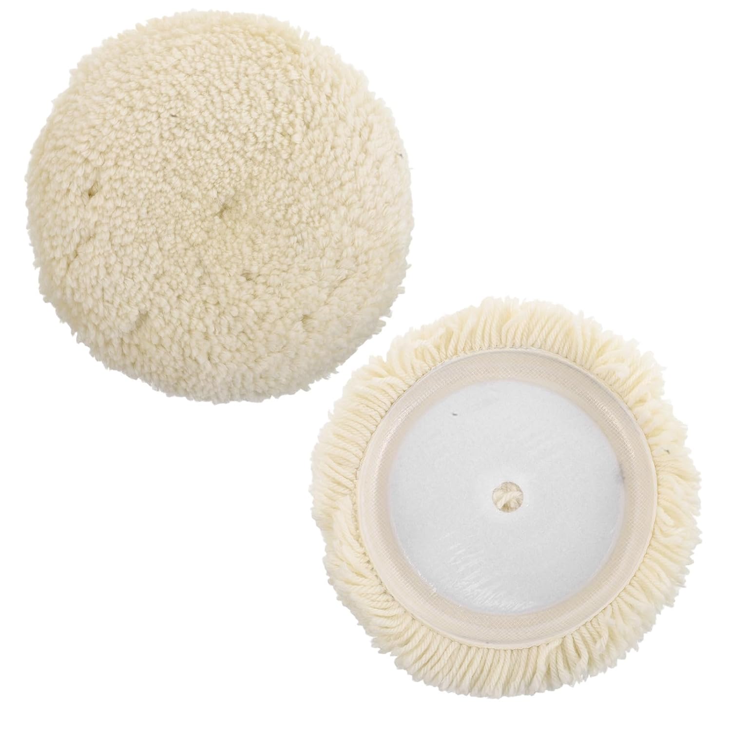 Hocheffiziente Beige Wollpolierscheibe, Für Sanftes Polieren Und Finish, 2 Stück, 7 Zoll, Für Motorhaubenpolitur Und Fahrzeugaufbereitung