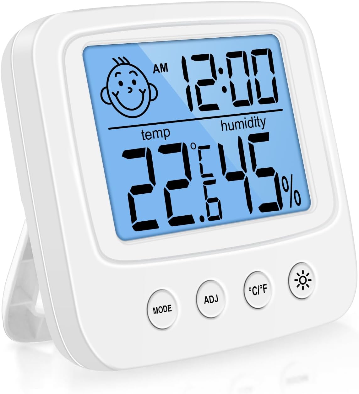 Hochpräzises Digitales Thermometer-hygrometer Für Innenräume Digitales Tischthermometer Mit Temperatur- Und Feuchtigkeitsanzeige, Hintergrundbeleuchtung Und Uhr