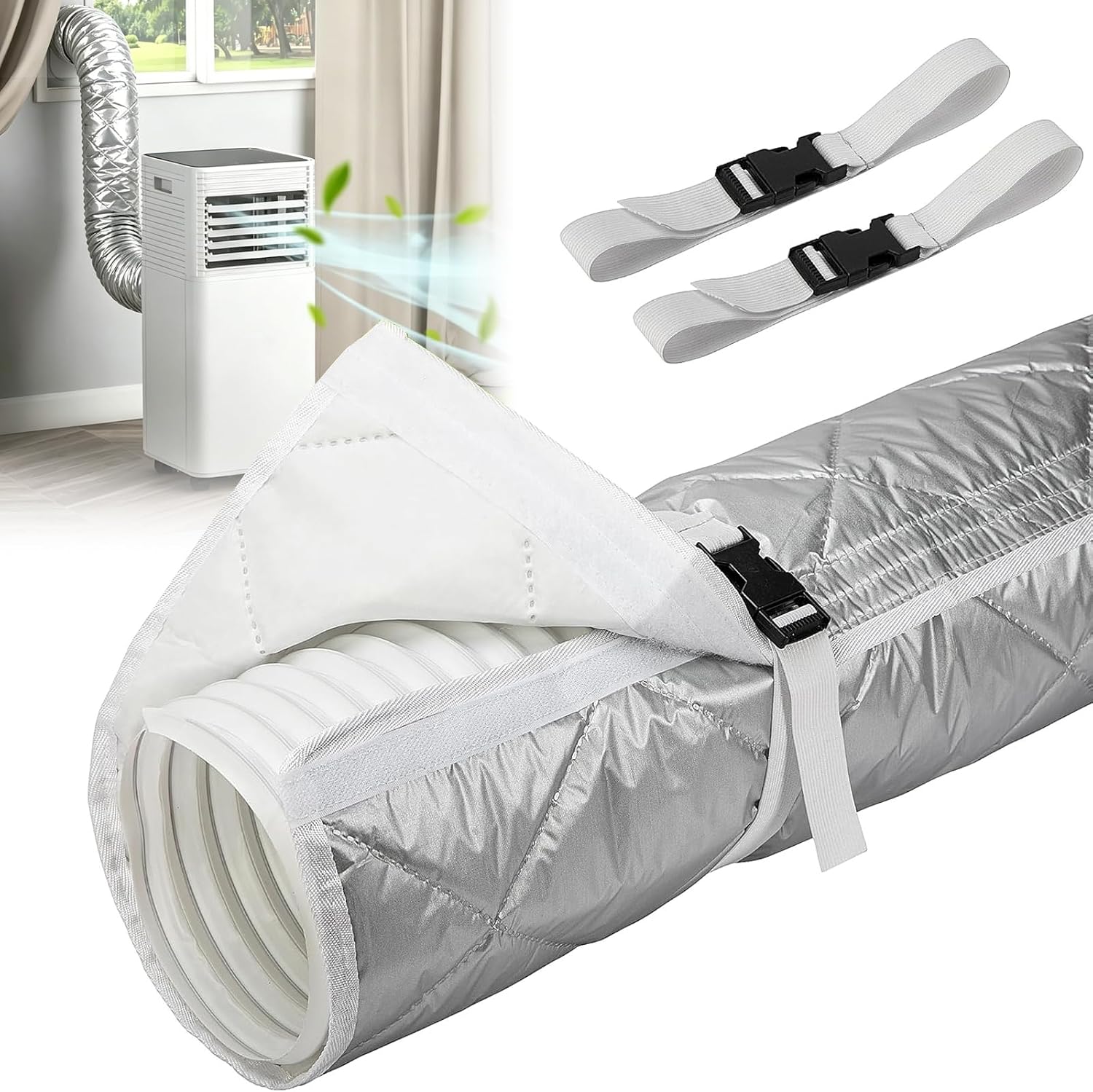 Isolierter Abluftschlauch Für Klimaanlagen, 147 X 58 Cm Isolierte Schutzhülle Für Mobile Klimageräte, Isolierte Schutzhülle Für Klimaanlagenschlauch Und Schlauch