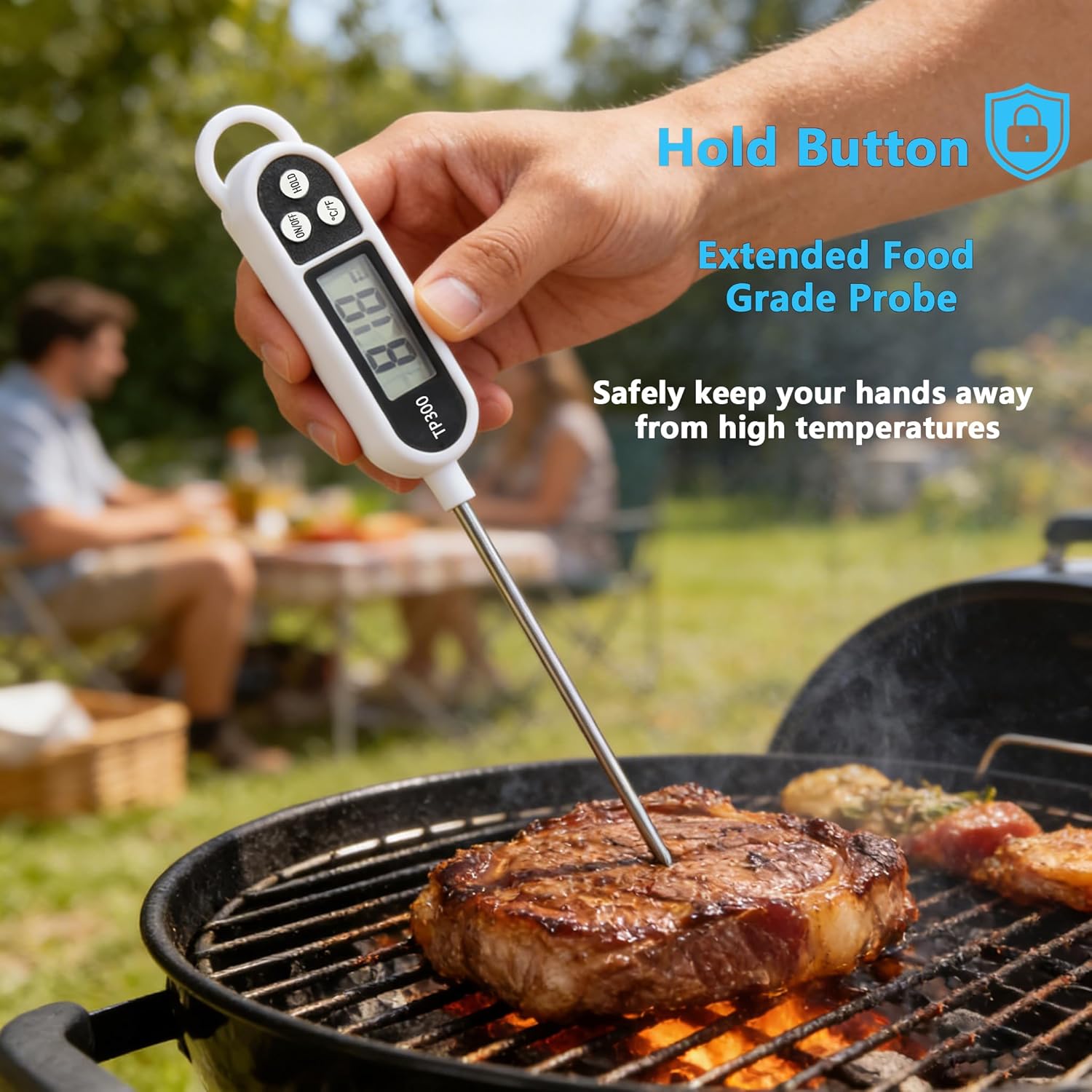 Professionelles Digitales Küchenthermometer Grillthermometer Edelstahlnadel Messbereich: -50 Bis 300 °c Einheiten: °c Und °f