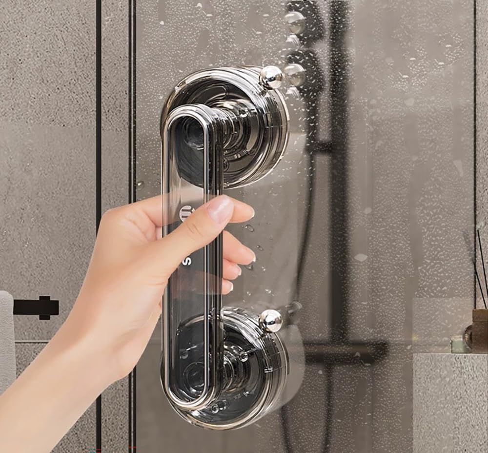 Universelle Große Glastür- Und Fenstergriffe, Badezimmer-schiebetüren, Schränke, Kleiderschränke, Saugnäpfe Und Nahtlose Griffe (transluzentes Grau)