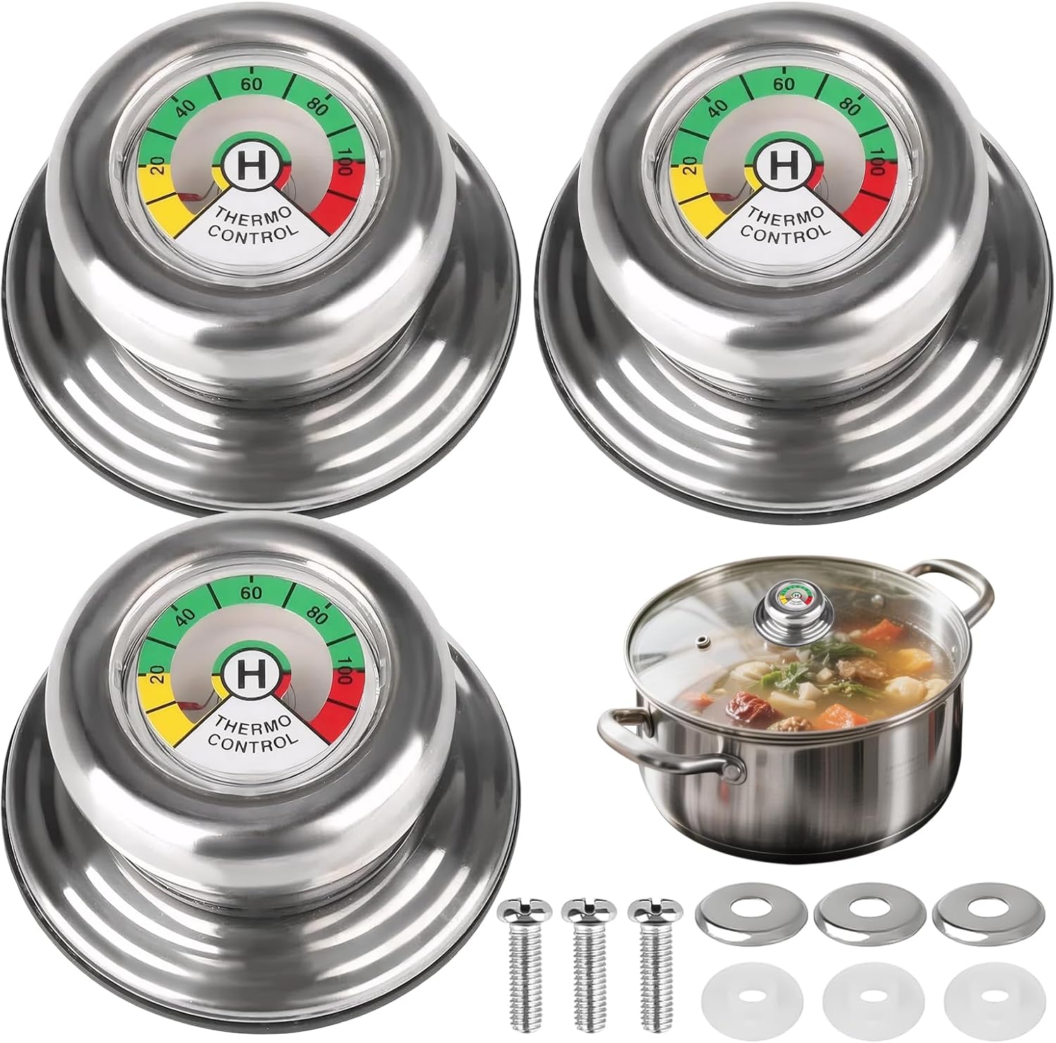 3-teiliges Topfdeckelgriff-set Für Topfdeckelknöpfe, Kompatibel Mit Kochgeschirr Mit 5-mm-gewinde