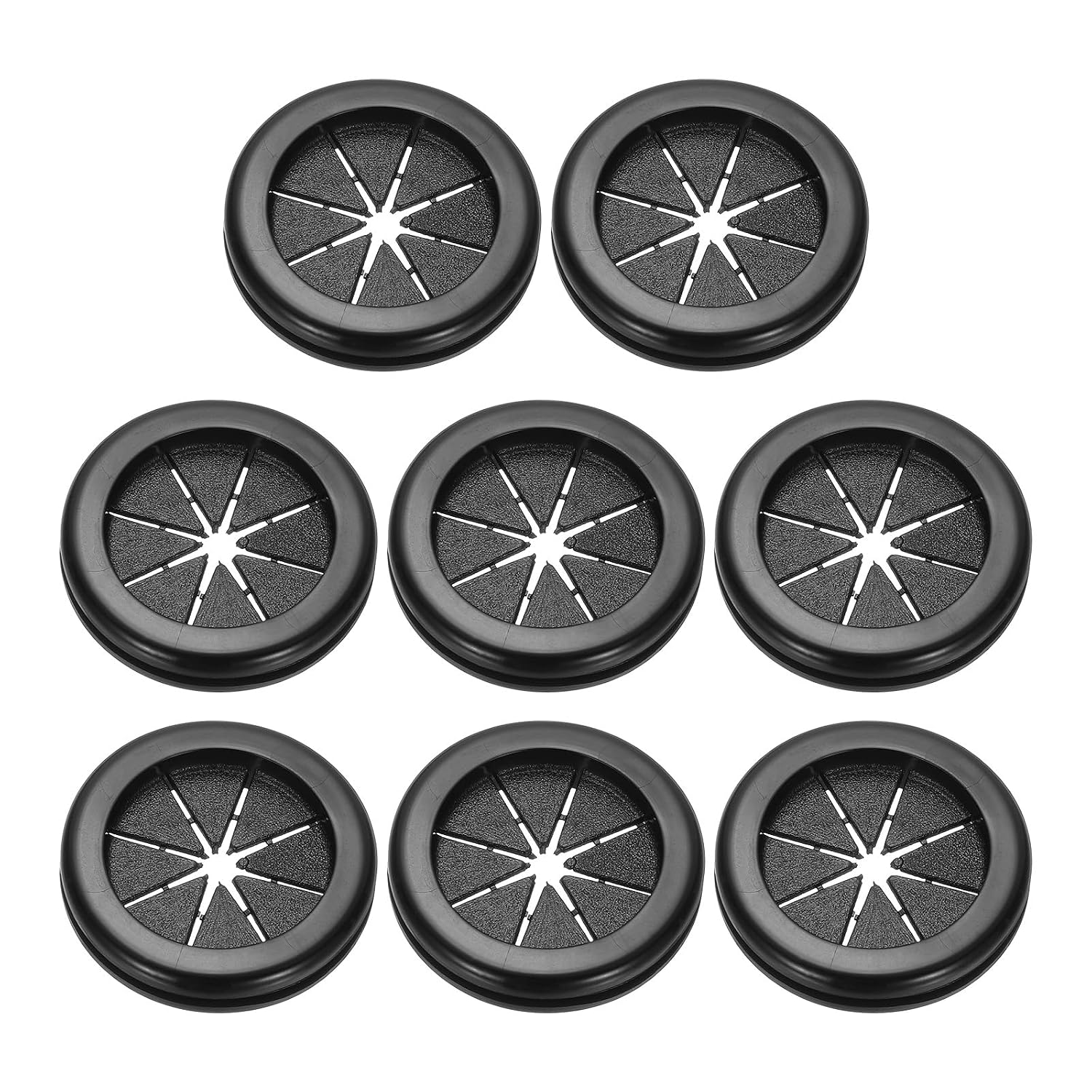1,4-zoll-kabeldurchführung Aus Gummi Für Vorgebohrte Löcher, 8 Stück, Kabelkanal-abdeckung Für Schreibtisch/arbeitsplatte Im Homeoffice, Schwarz