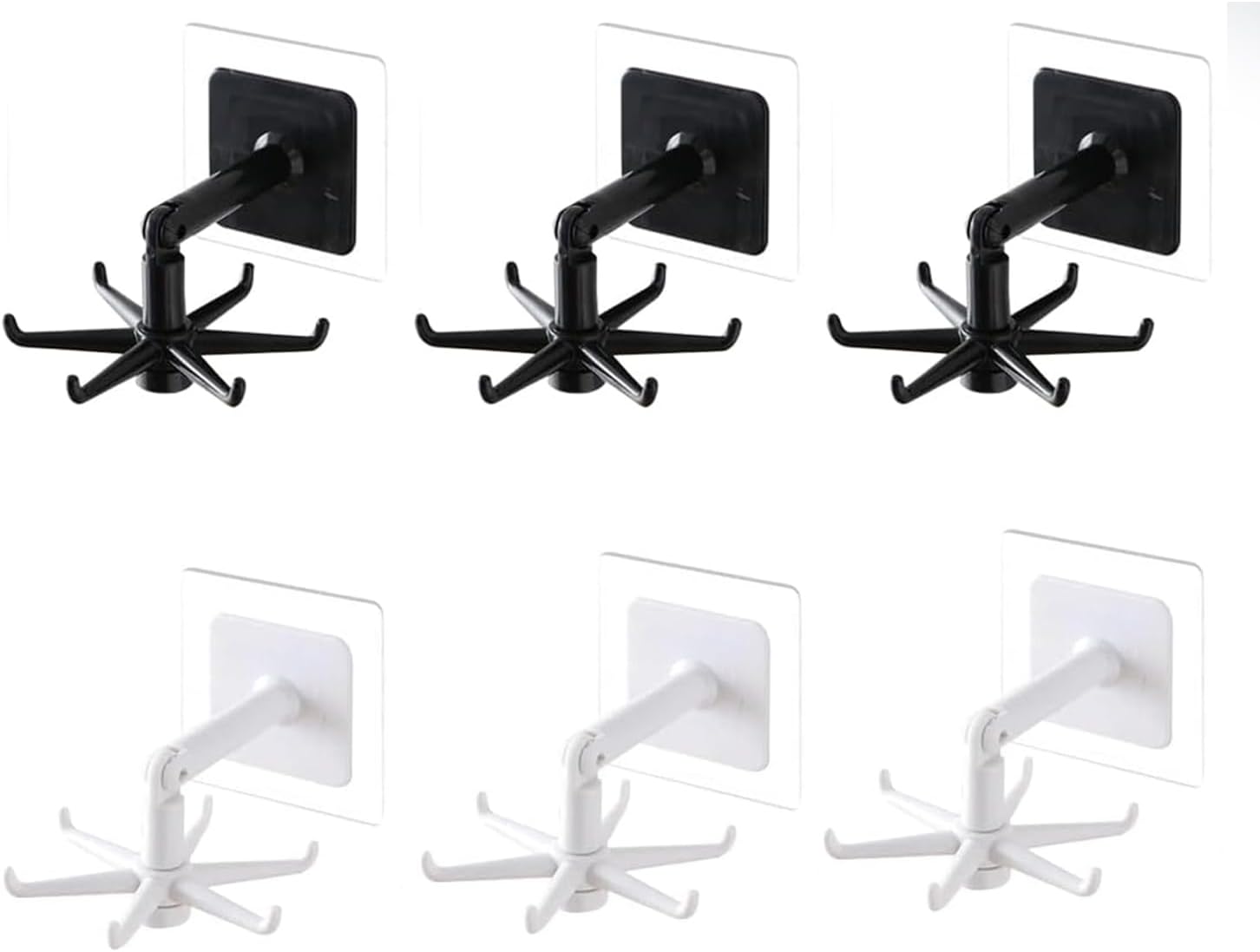 360° Drehbare Klapphaken, 6-teiliges Set, Zur Wandmontage In Der Küche, Selbstklebend, Vielseitig Einsetzbar
