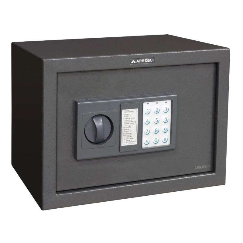 Arregui 17l Elektronischer Tresor Code- Und Notfallschlüsselöffnung Außenmaße 25 X 34 X 25 Cm