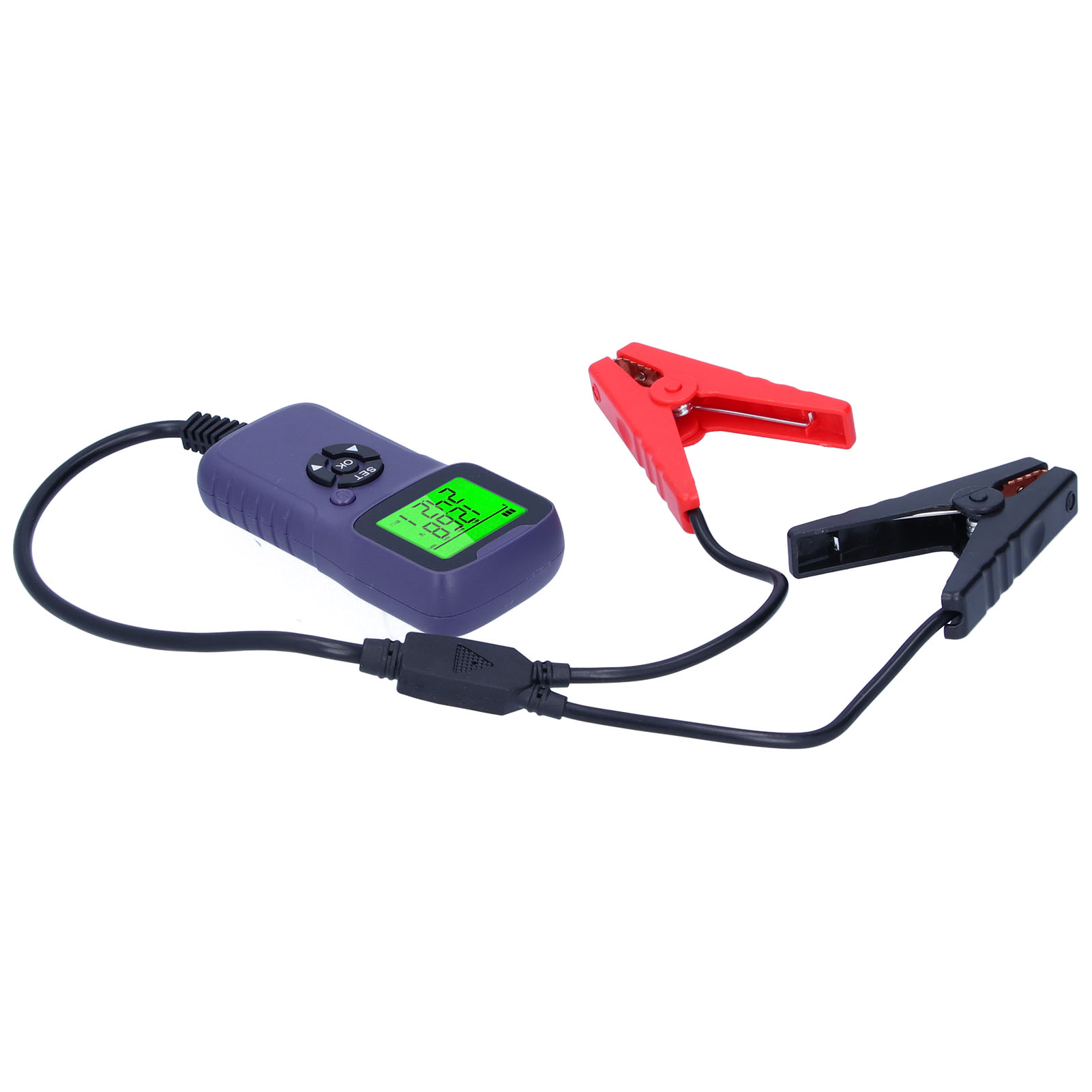 A300 Digitaler Autobatterietester, Batterieanalysator Mit Violettem Lcd-display, Kfz-diagnosegerät