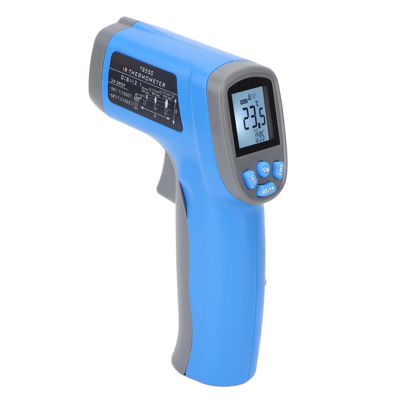 Ts550 Tragbares Digitales Infrarot-thermometer Mit Hintergrundbeleuchtung Und Berührungsloser Anzeige Für Industrieküchen (-50°c550°c, -58°f1022°f)