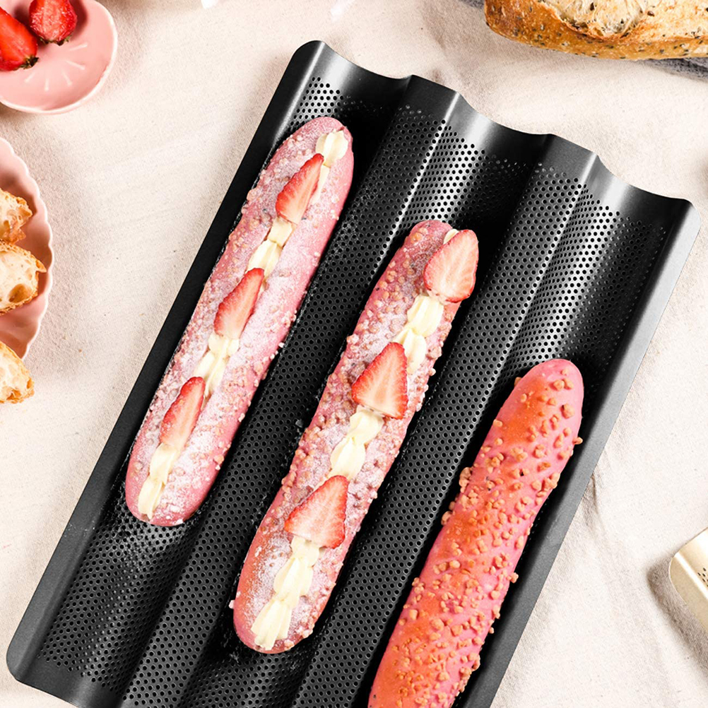 3-teilige Antihaft-baguette-backform, Auch Als Französische Brotform, Toastform Und Gebäckform Geeignet.