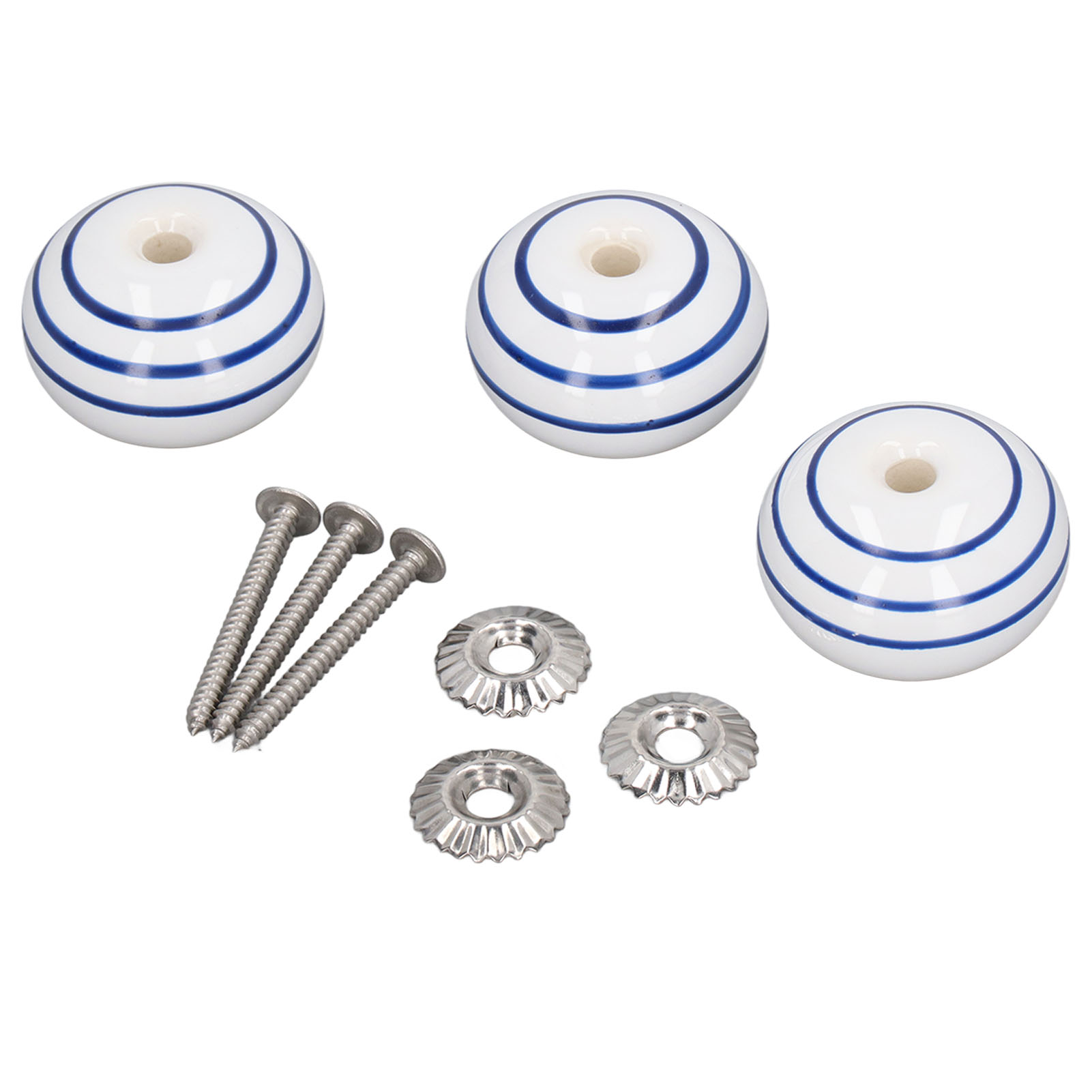 Elegante Runde Keramik-schranktürgriffe, Set Mit 3 Schlichten Knöpfen Für Schränke Und Möbel.