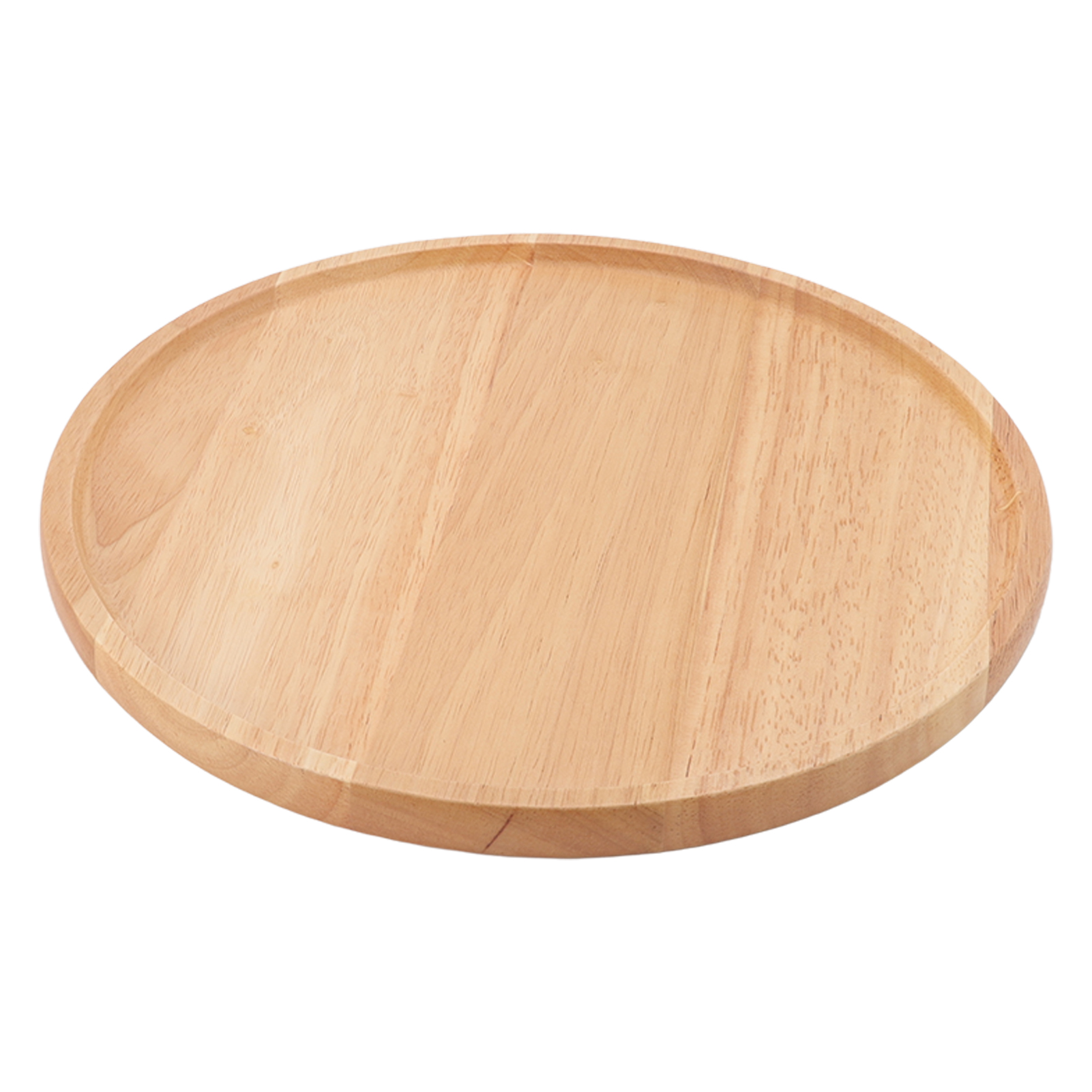 Dickes Und Robustes Schneidebrett Aus Gummibaumholz, Rundes Pizzabrett Für Küche, Koch- Und Backutensil.