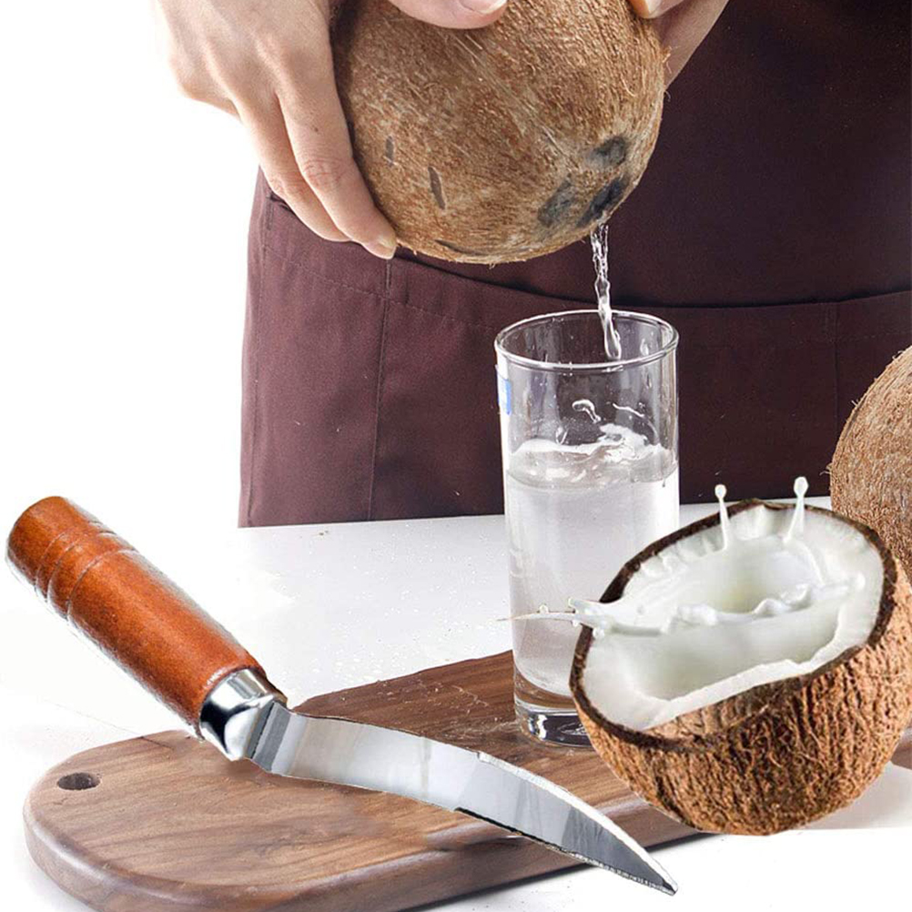 Kokosreibe Aus Edelstahl Mit Robustem Holzgriff, Kokosnussöffner Für Küche Und Haushalt, Kokosnussschaber.