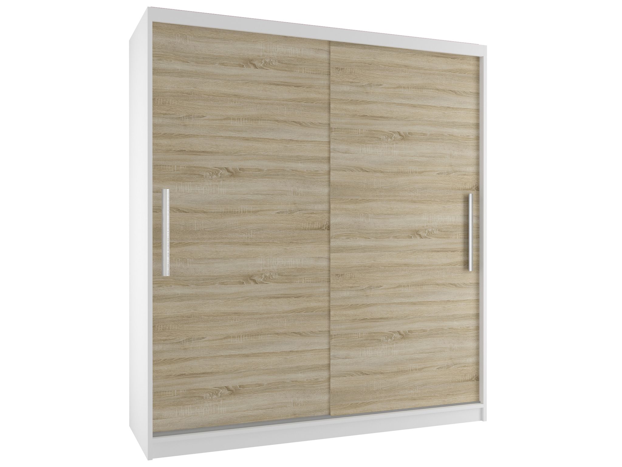 Belini Verona Si Schiebetürenschrank 133 Cm - Garderobenschrank Mit 4 Schubladen, Schlafzimmer - Weiß/sonoma Eiche Matt