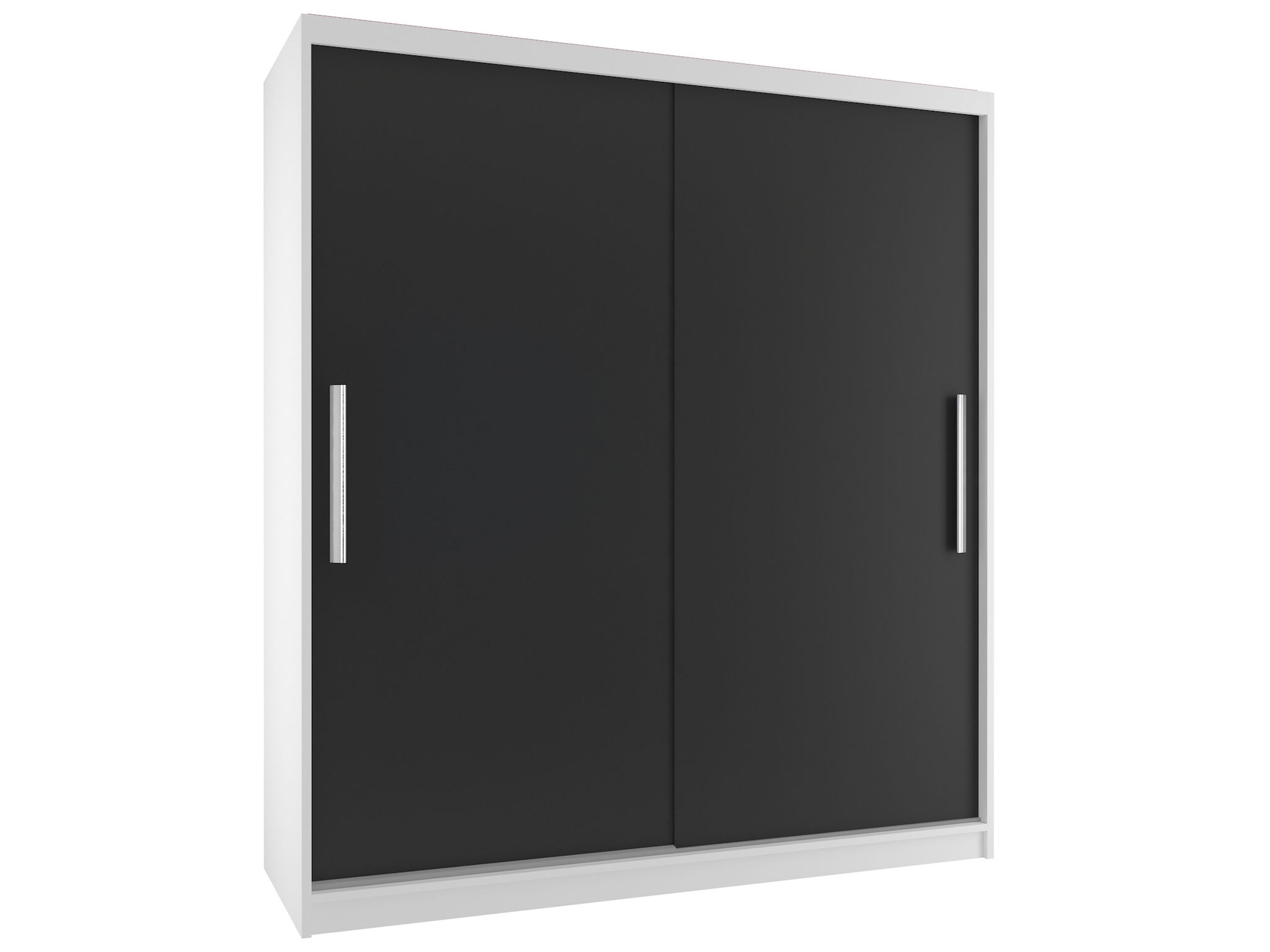 Belini Verona Si Schiebetürenschrank 133 Cm - Garderobenschrank Mit 4 Schubladen, Schlafzimmer - Weiß/schwarz Matt