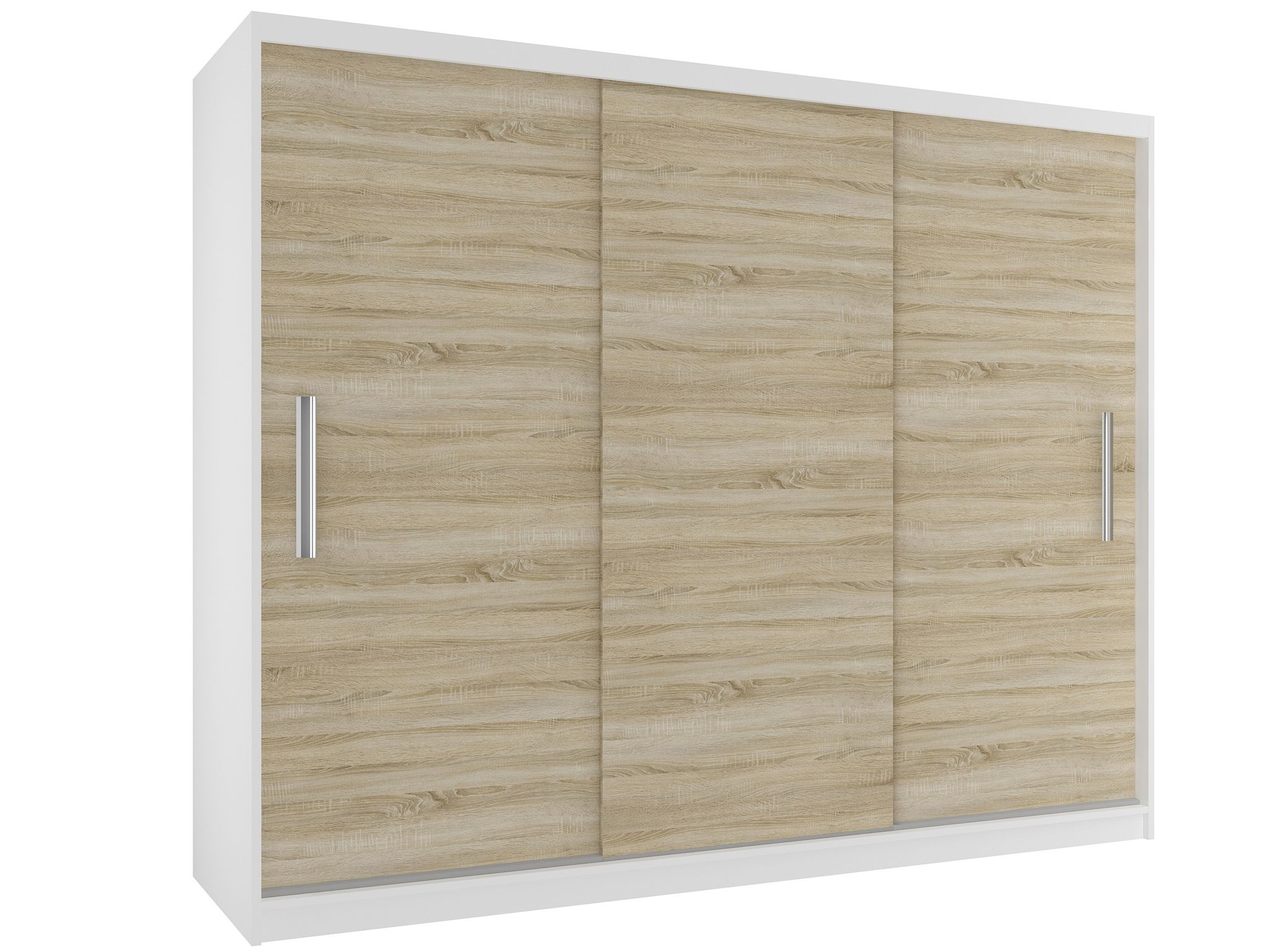 Belini Verona Si Schiebetürenschrank 232 Cm - Garderobenschrank Mit Kleiderstange, Schlafzimmer - Weiß/sonoma Eiche Matt