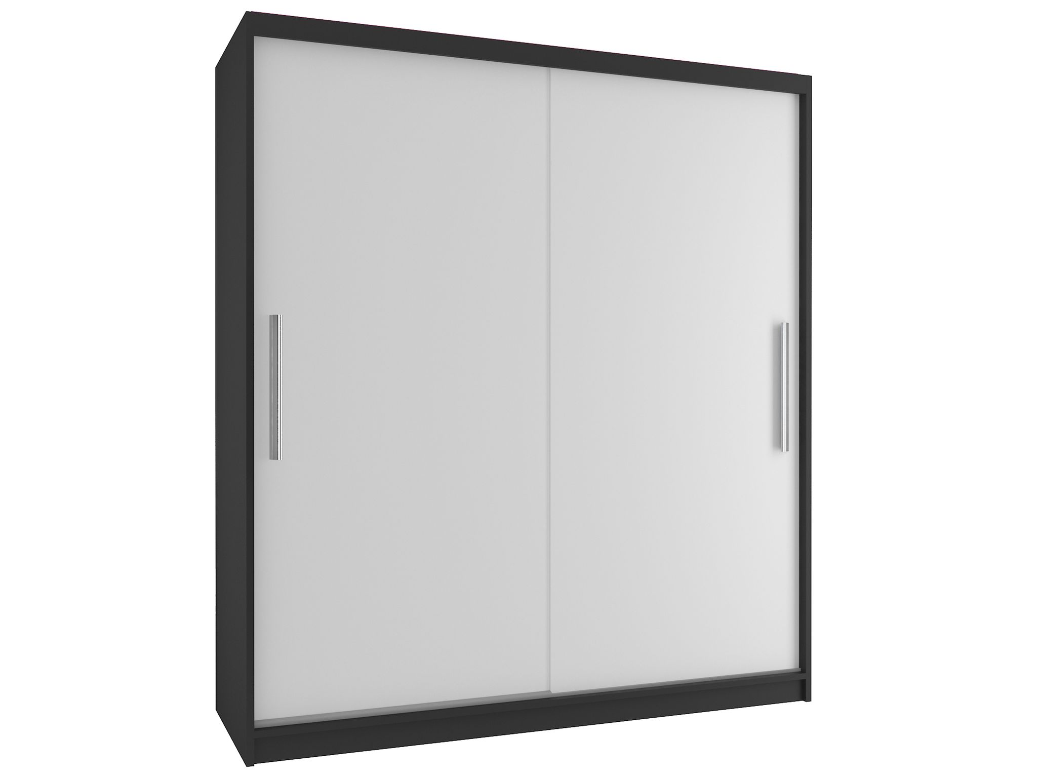 Belini Verona Si Schiebetürenschrank 133 Cm - Garderobenschrank Mit 4 Schubladen, Schlafzimmer - Schwarz/weiß Matt