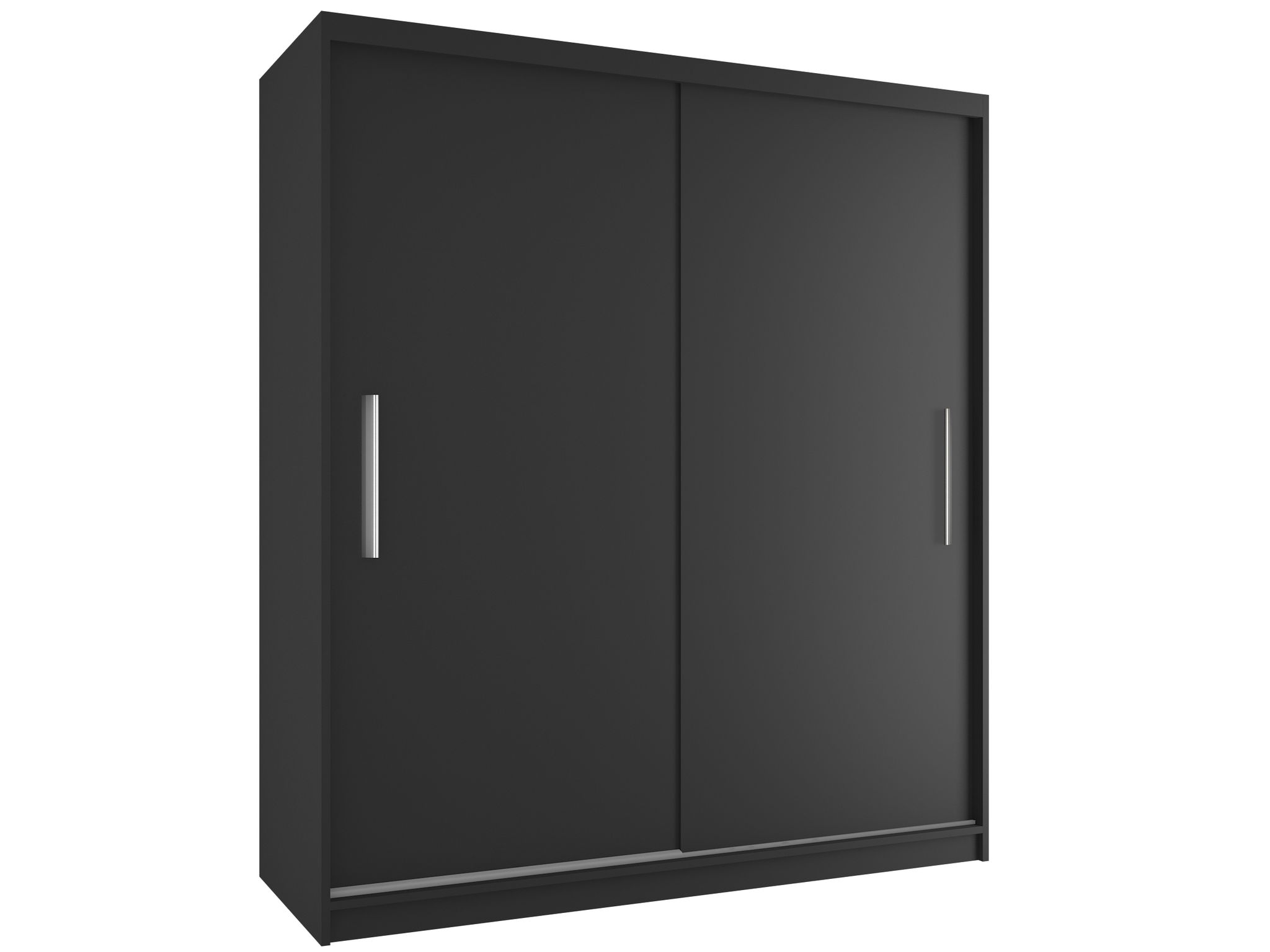 Belini Verona Si Schiebetürenschrank 158 Cm - Garderobenschrank Mit Kleiderstange, Schlafzimmer - Schwarz Matt