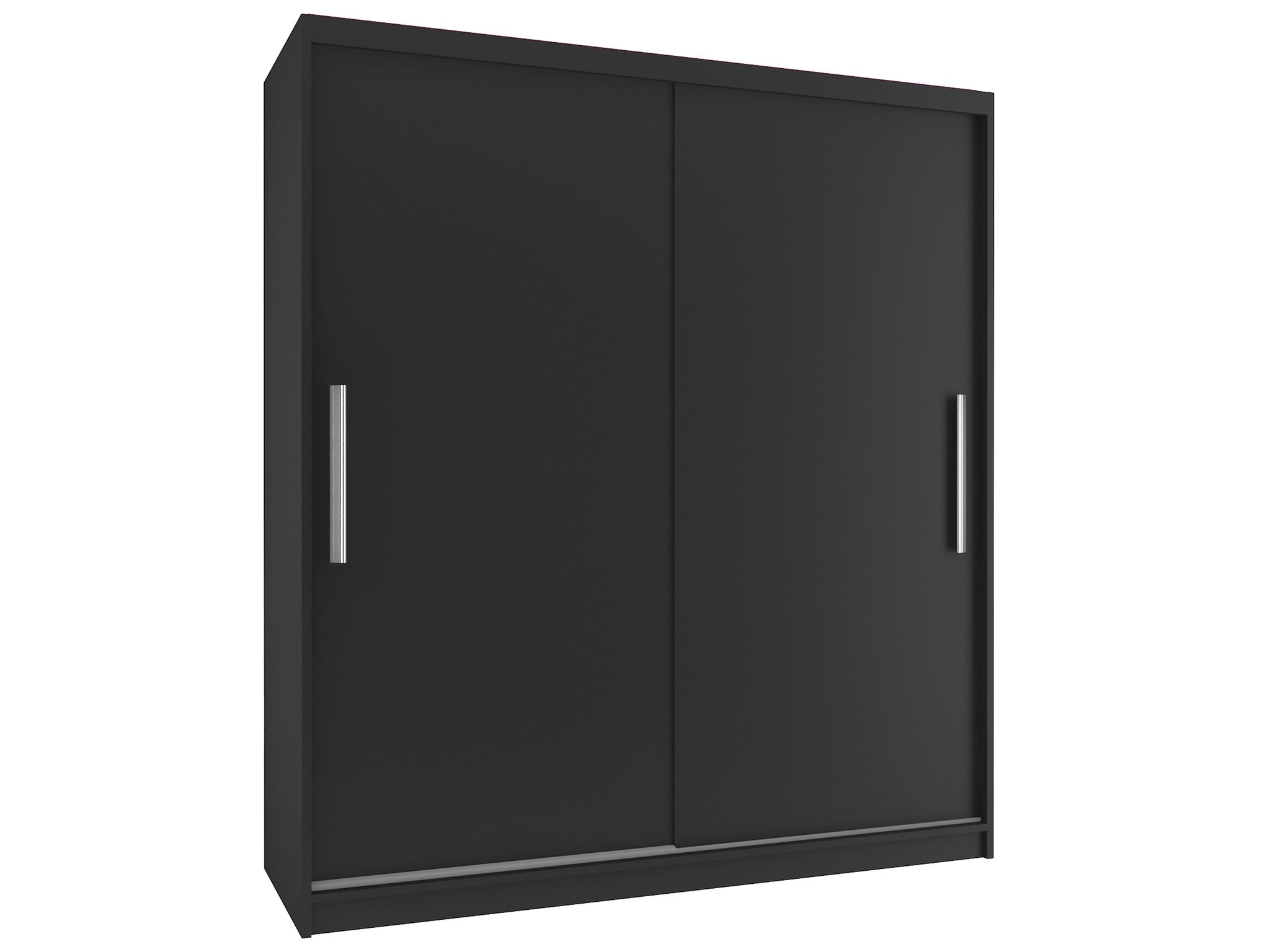 Belini Verona Si Schiebetürenschrank 133 Cm - Garderobenschrank Mit Kleiderstange, Schlafzimmer - Schwarz Matt