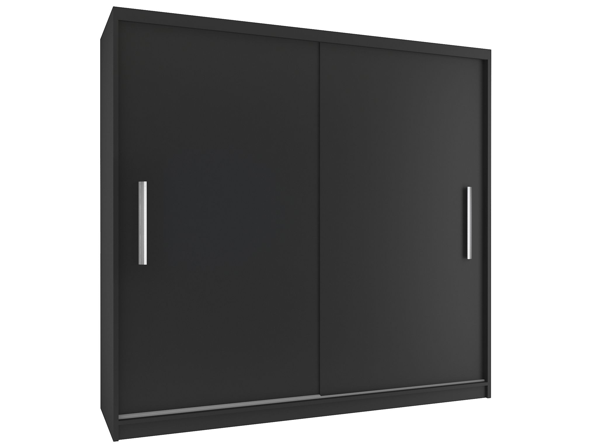 Belini Verona Si Schiebetürenschrank 200 Cm - Garderobenschrank Mit Kleiderstange, Schlafzimmer - Schwarz Matt