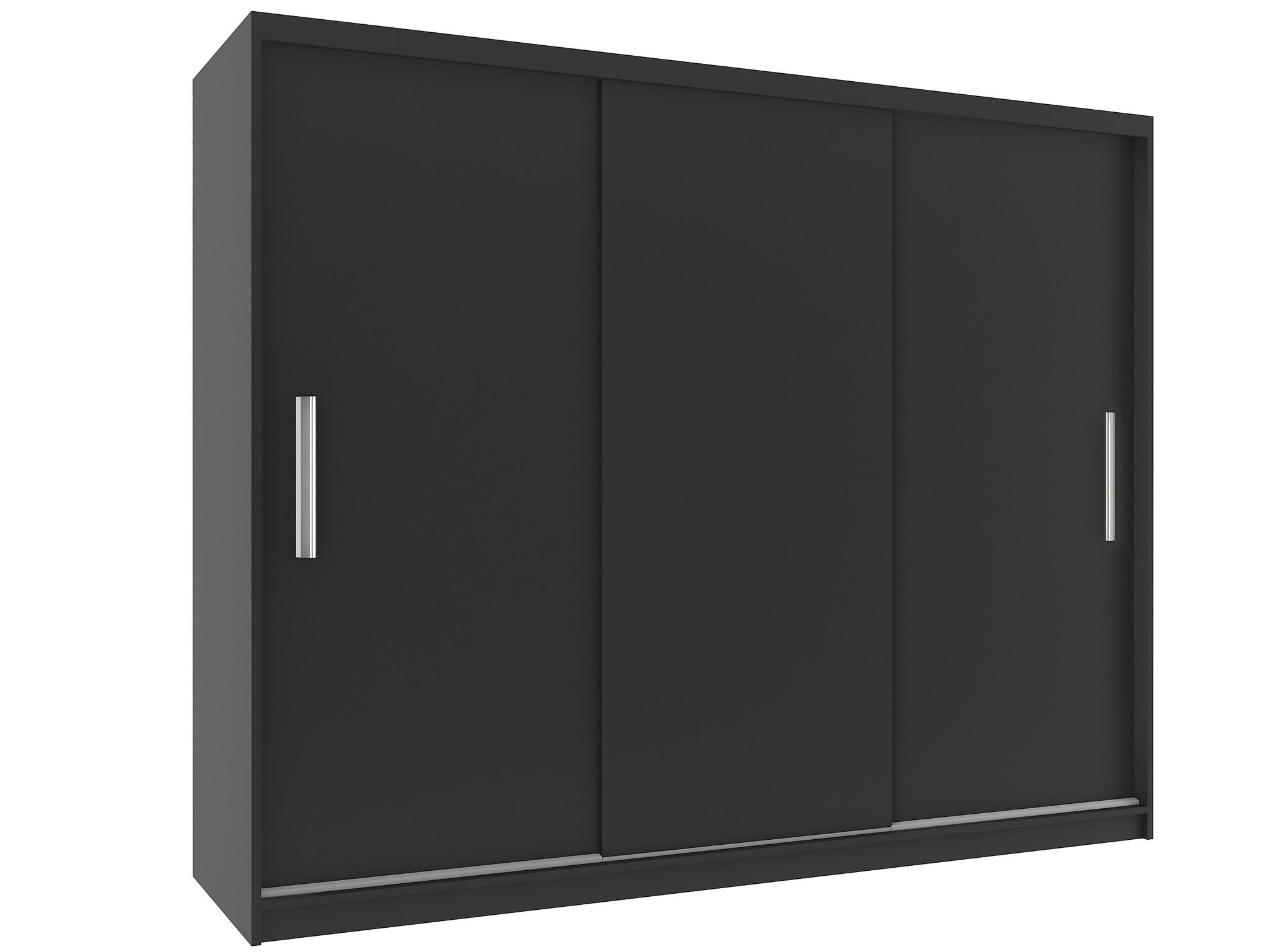 Belini Verona Si Schiebetürenschrank 232 Cm - Garderobenschrank Mit Kleiderstange, Schlafzimmer - Schwarz Matt