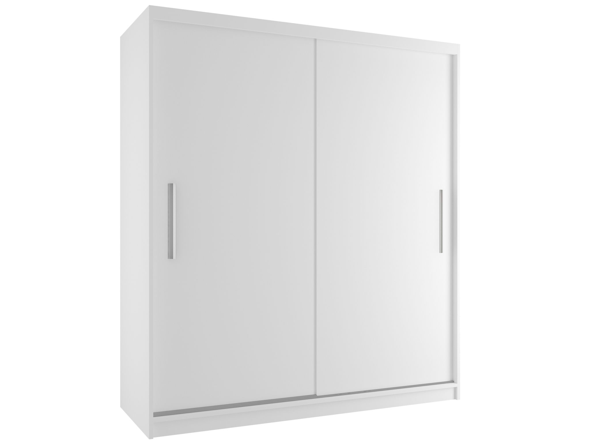 Belini Verona Si Schiebetürenschrank 158 Cm - Garderobenschrank Mit Kleiderstange, Schlafzimmer - Weiß Matt