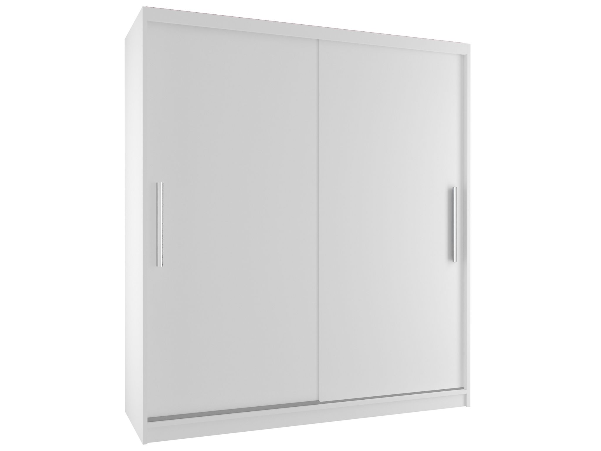 Belini Verona Si Schiebetürenschrank 133 Cm - Garderobenschrank Mit Kleiderstange, Schlafzimmer - Weiß Matt