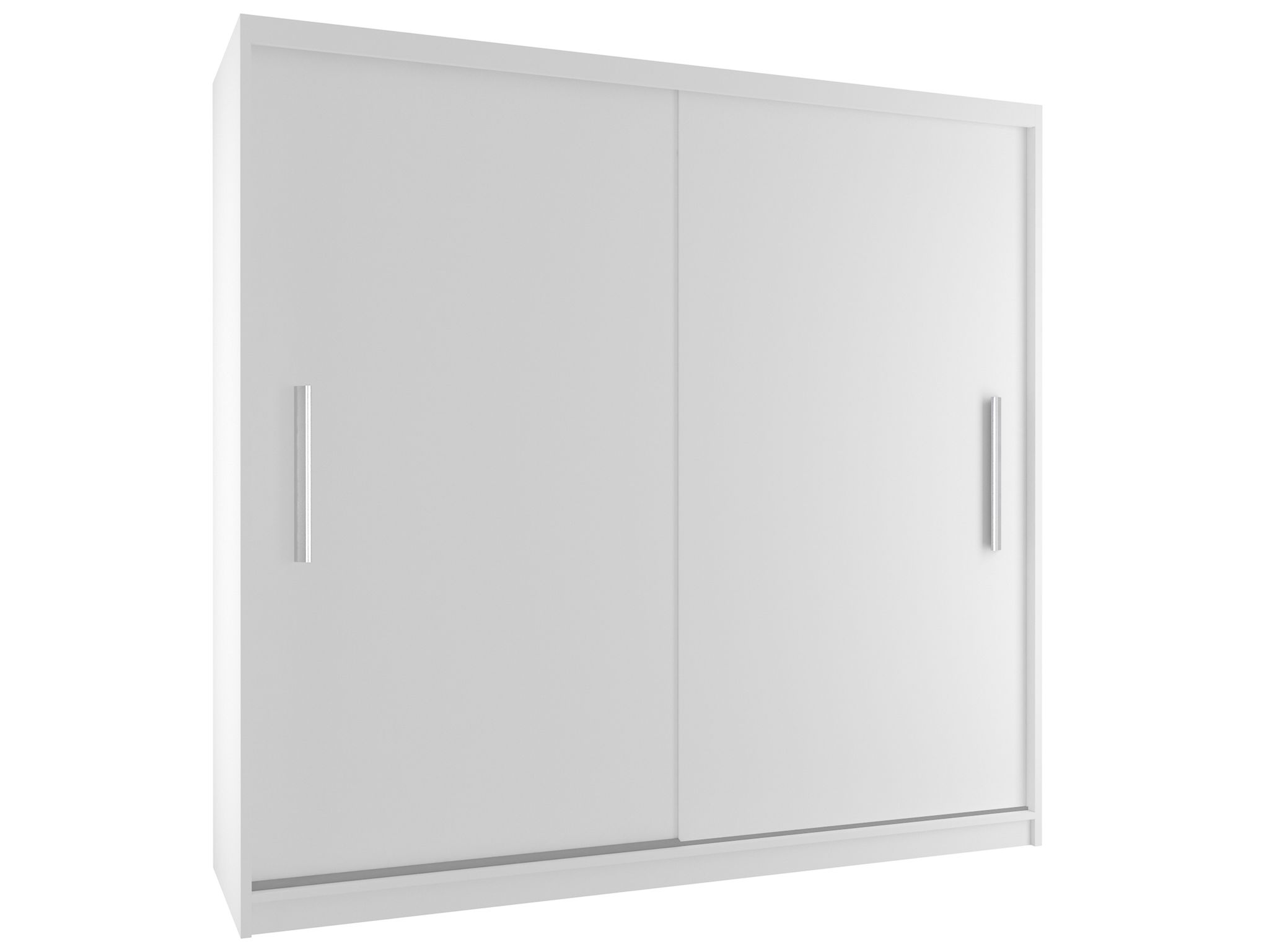 Belini Verona Si Schiebetürenschrank 200 Cm - Garderobenschrank Mit Kleiderstange, Schlafzimmer - Weiß Matt