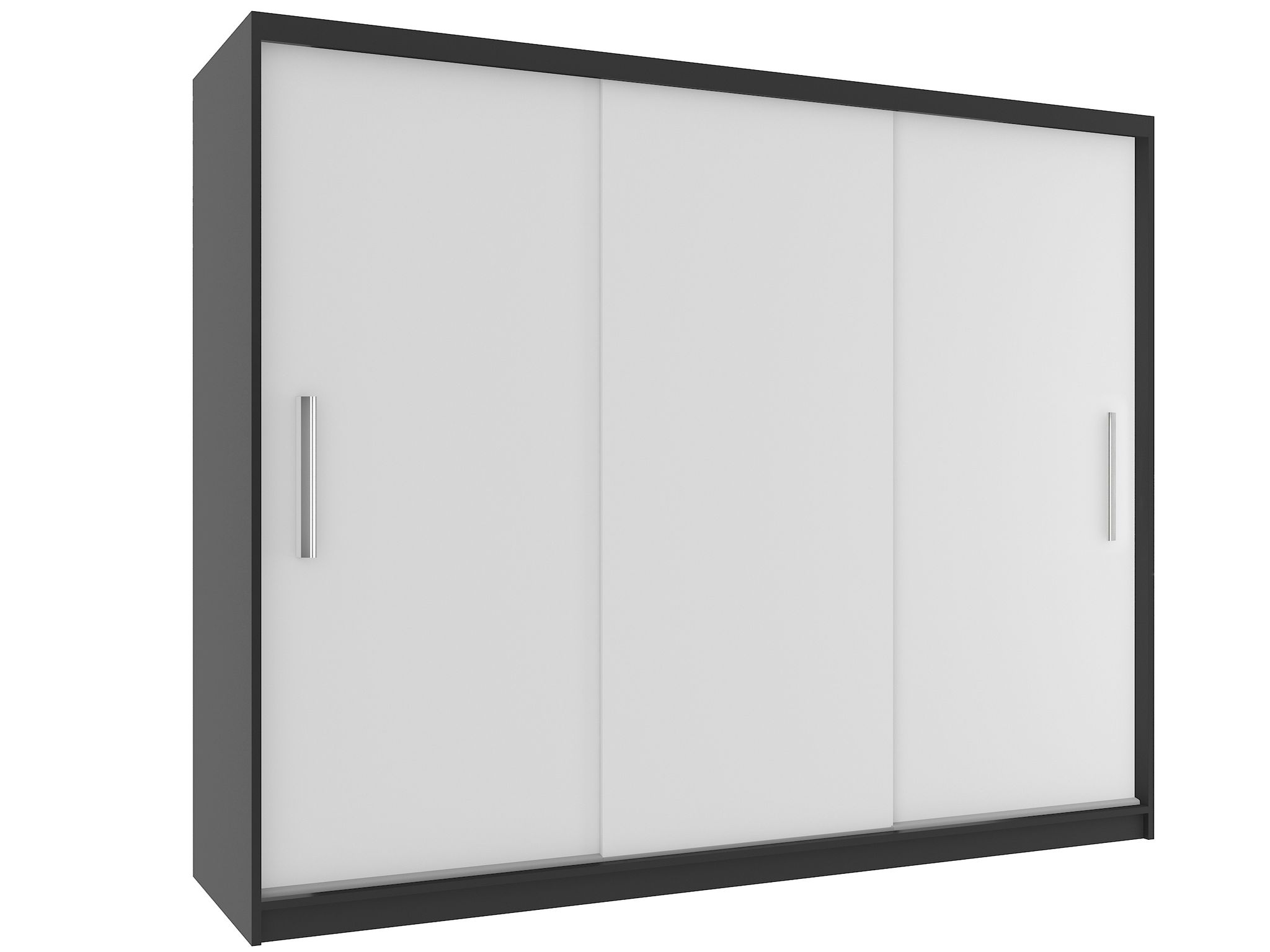 Belini Verona Si Schiebetürenschrank 232 Cm - Garderobenschrank Mit Kleiderstange, Schlafzimmer - Schwarz/weiß Matt