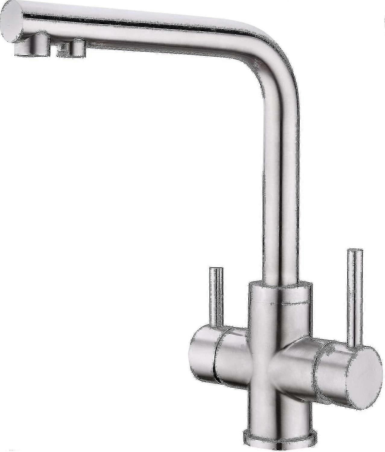 3-wege-küchenarmatur, 360° Drehbare Küchenarmatur, 3-in-1-wasserfiltermischer, Edelstahlspüle