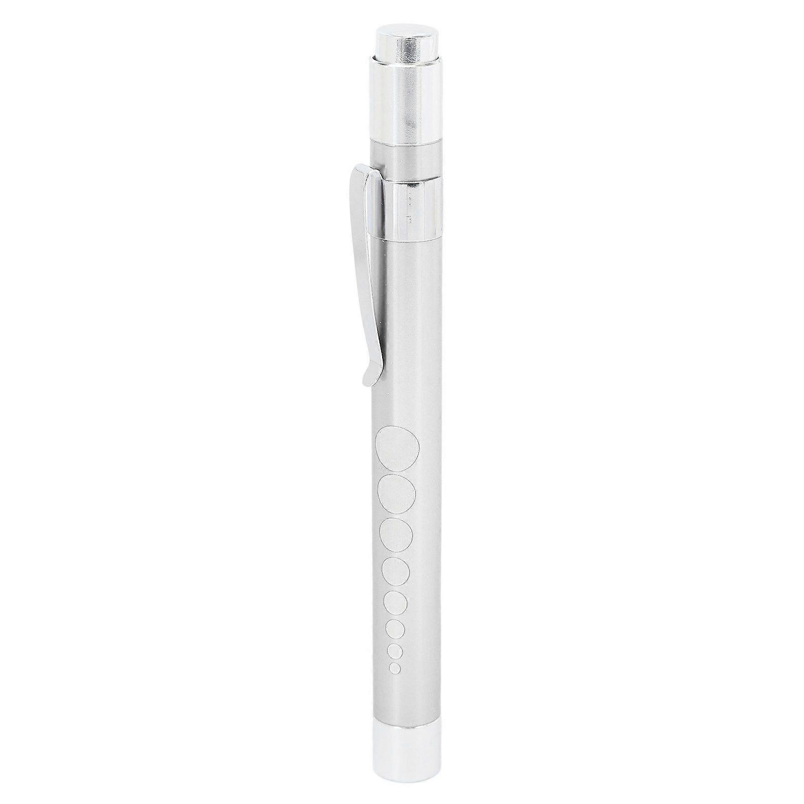 Led-stiftlampe Mit Gelber Beleuchtung, Konkavem Kopf, Medizinische Stiftlampe Aus Aluminiumlegierung Mit Pupillenmessgerät, Silverymmr